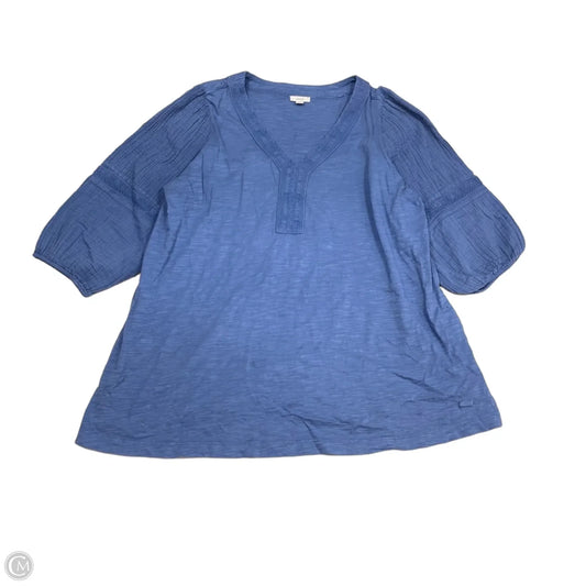 Top 3/4 Sleeve By Pure Jill In Blue, Size: Xl