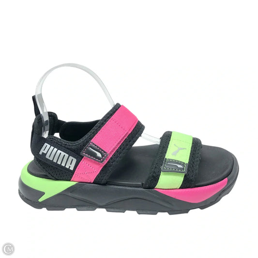 Sandals Sport By Puma In Pink & Yellow, Size: 7