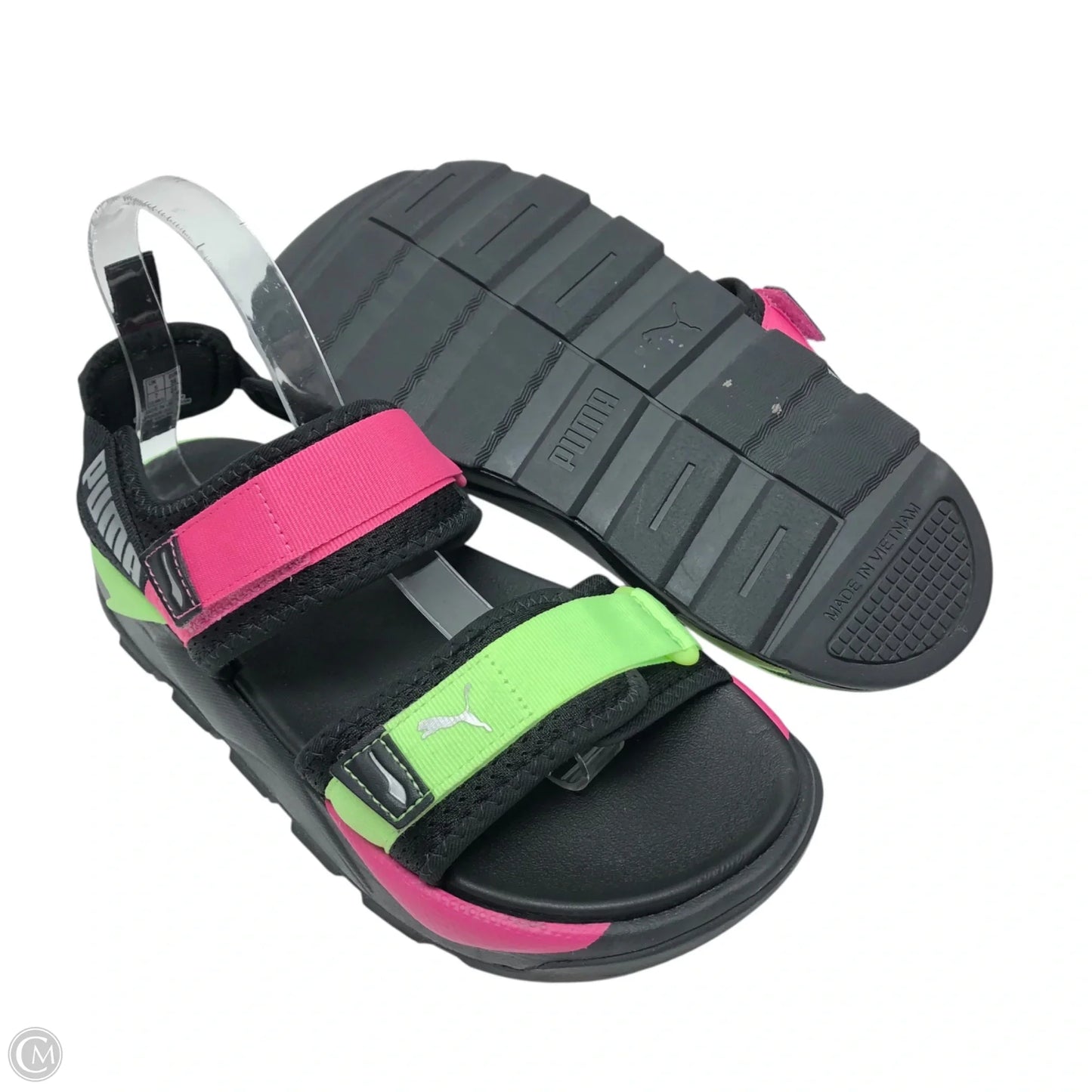 Sandals Sport By Puma In Pink & Yellow, Size: 7