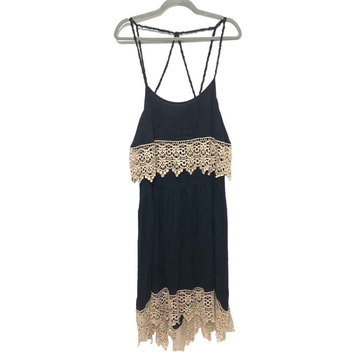 Black & Cream Dress Casual Midi Free People, Size M