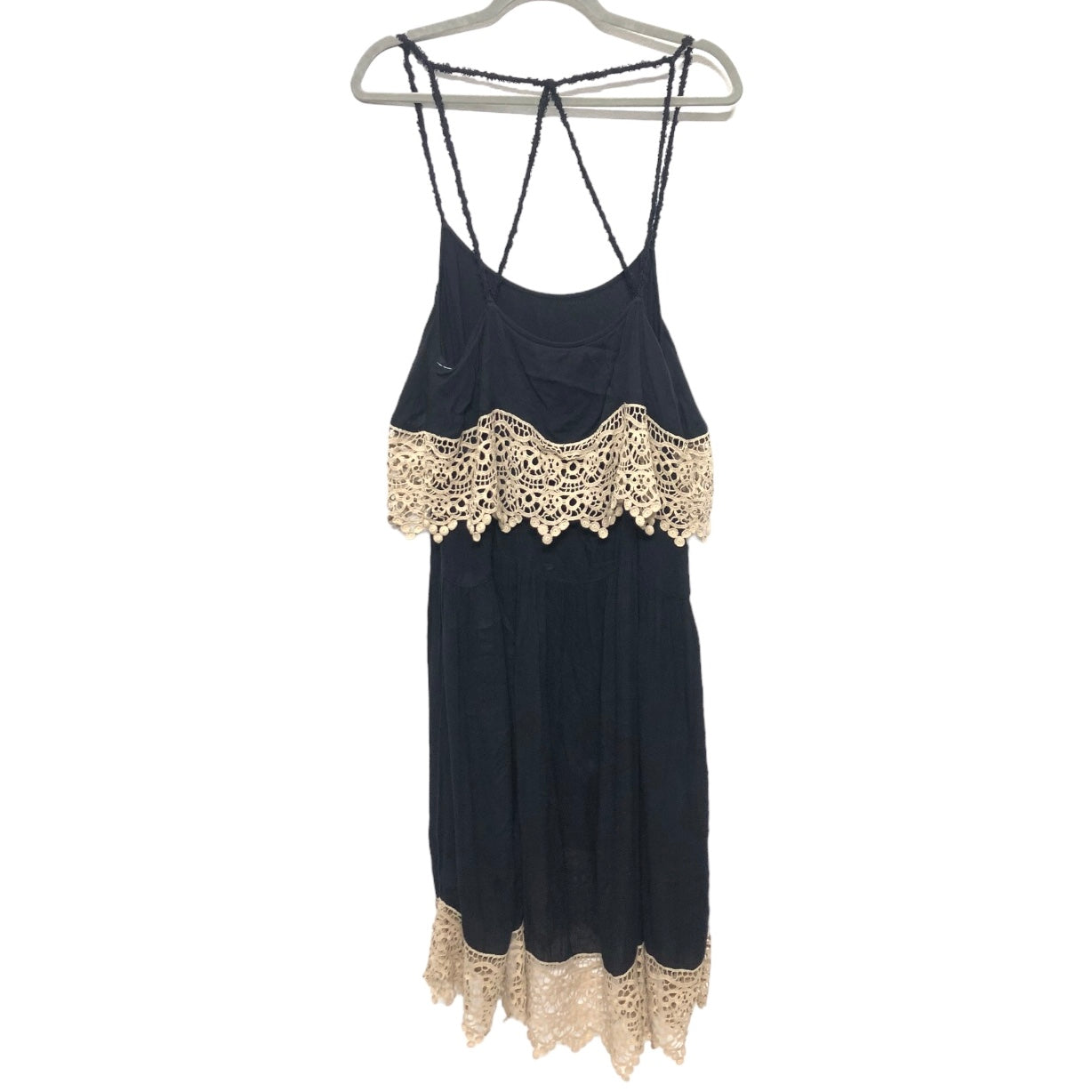 Black & Cream Dress Casual Midi Free People, Size M