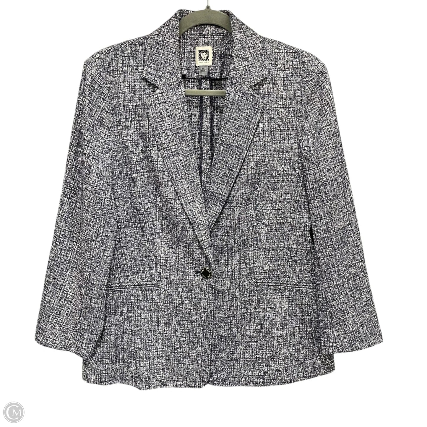 Blazer By Anne Klein In Blue & White, Size: M