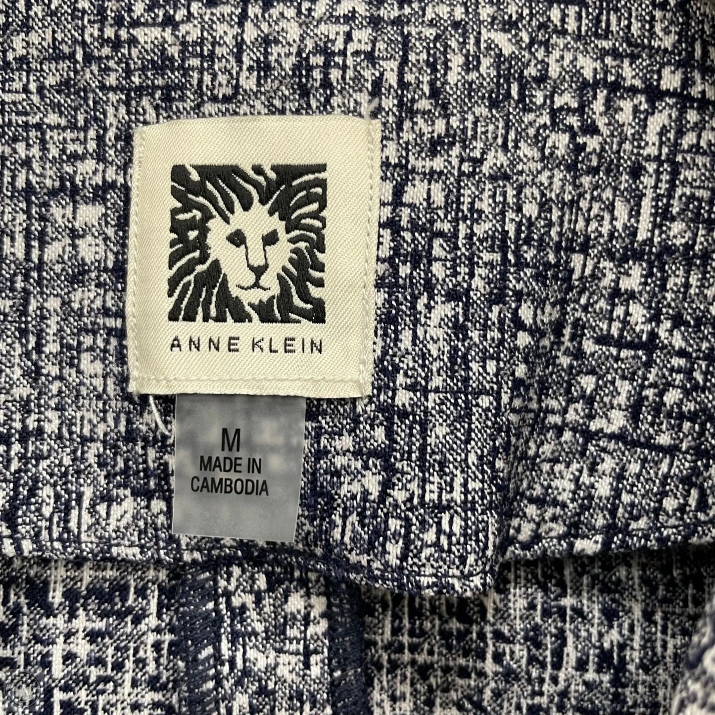 Blazer By Anne Klein In Blue & White, Size: M