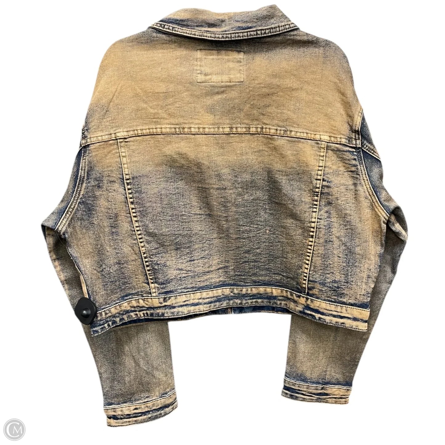 Jacket Denim By American Bazi In Blue & Tan, Size: 2x