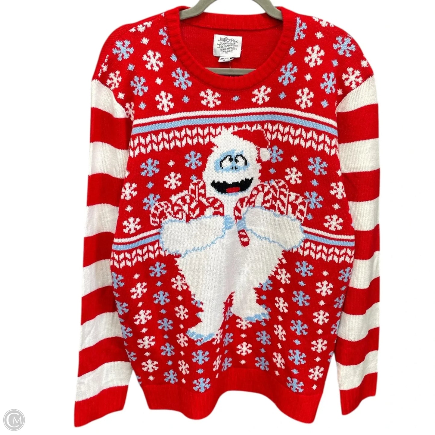 Sweater By Clothes Mentor In Red & White, Size: M