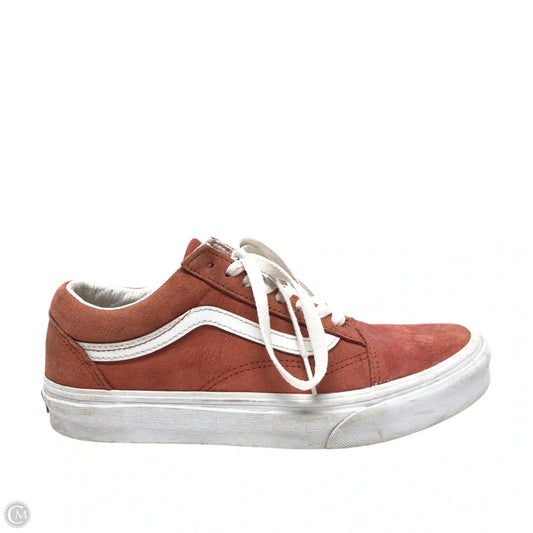 Shoes Sneakers By Vans In Orange & White, Size: 7