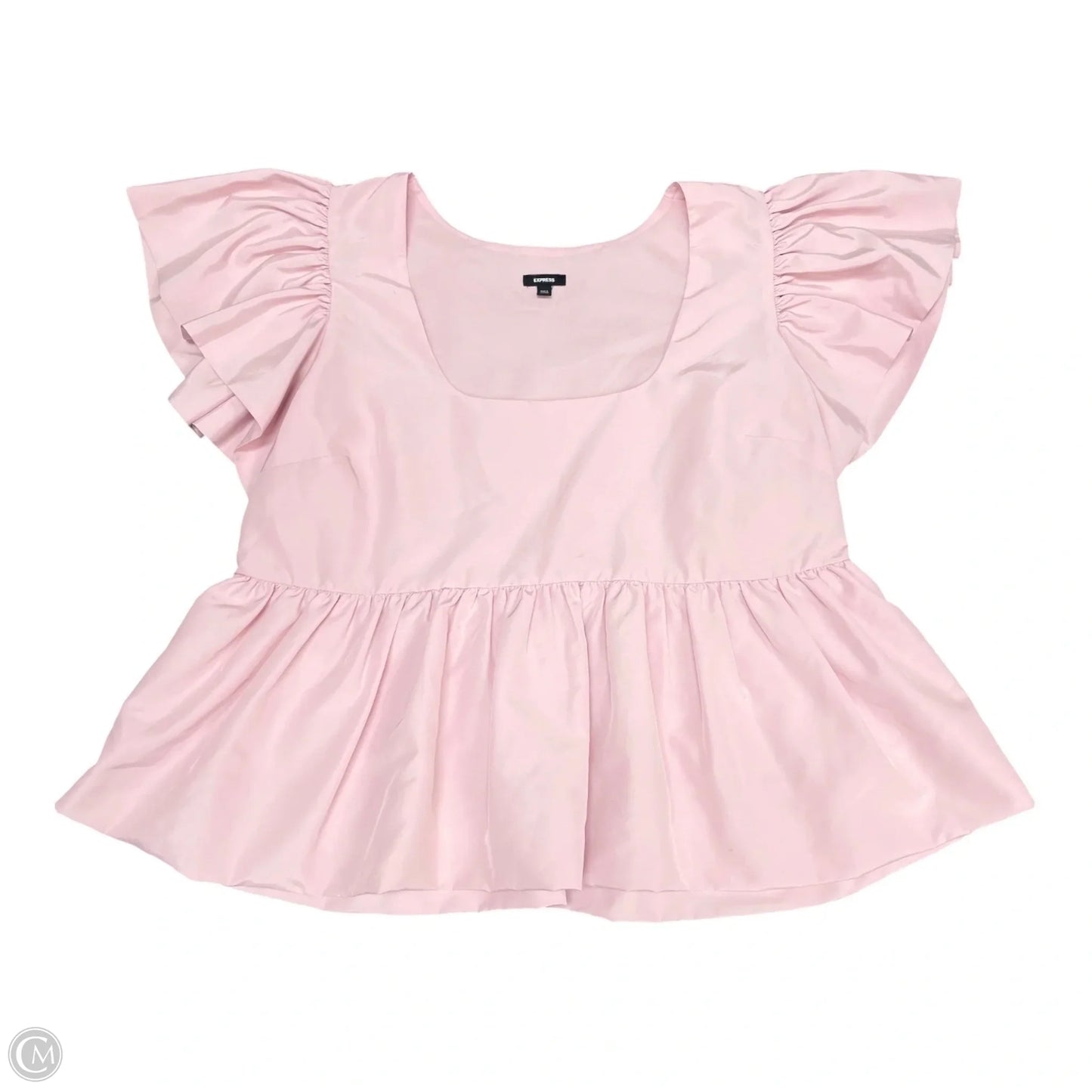 Top Short Sleeve By Express In Pink, Size: L