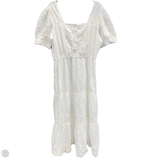 Dress Casual Maxi By Loft In White, Size: L