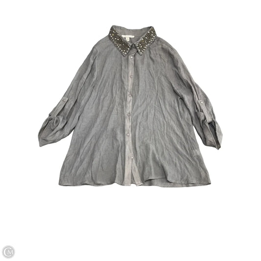 Top Long Sleeve By Clothes Mentor In Grey, Size: 1x