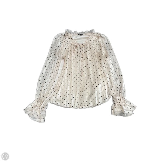 Top Long Sleeve By Adrianna Papell In Polkadot Pattern, Size: M