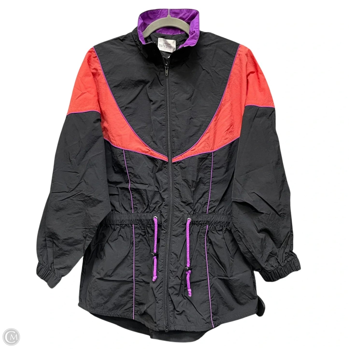 Jacket Windbreaker By Urban Outfitters In Black & Pink, Size: M
