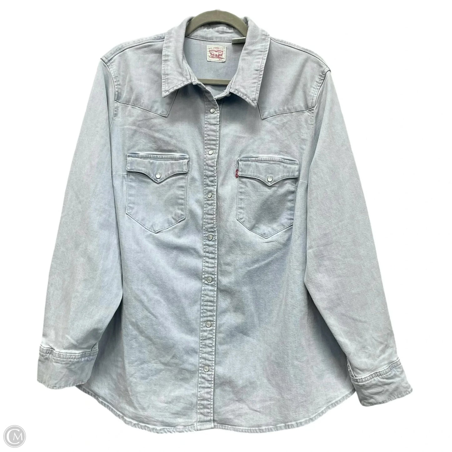 Jacket Shirt By Levis In Blue Denim, Size: 2x