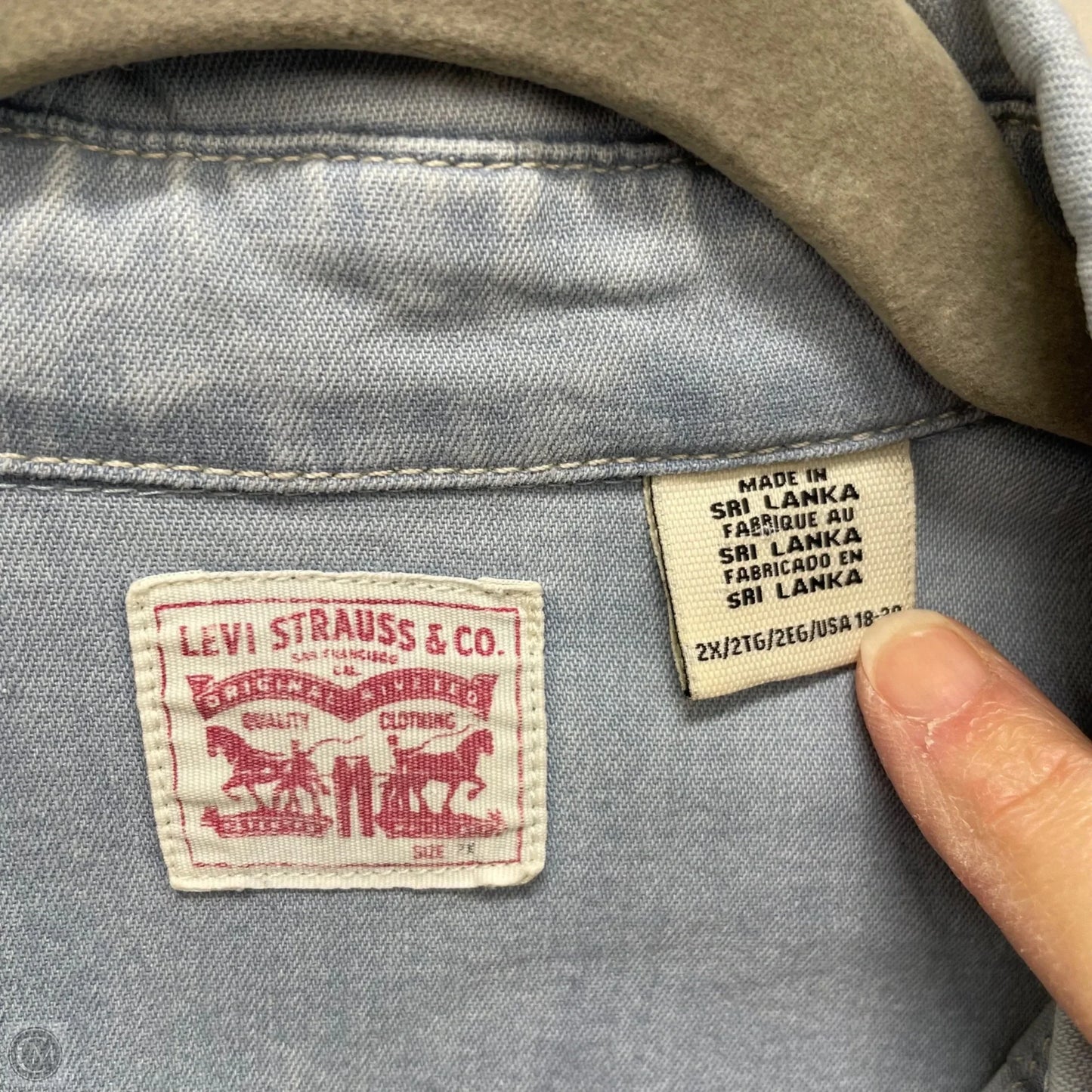 Jacket Shirt By Levis In Blue Denim, Size: 2x