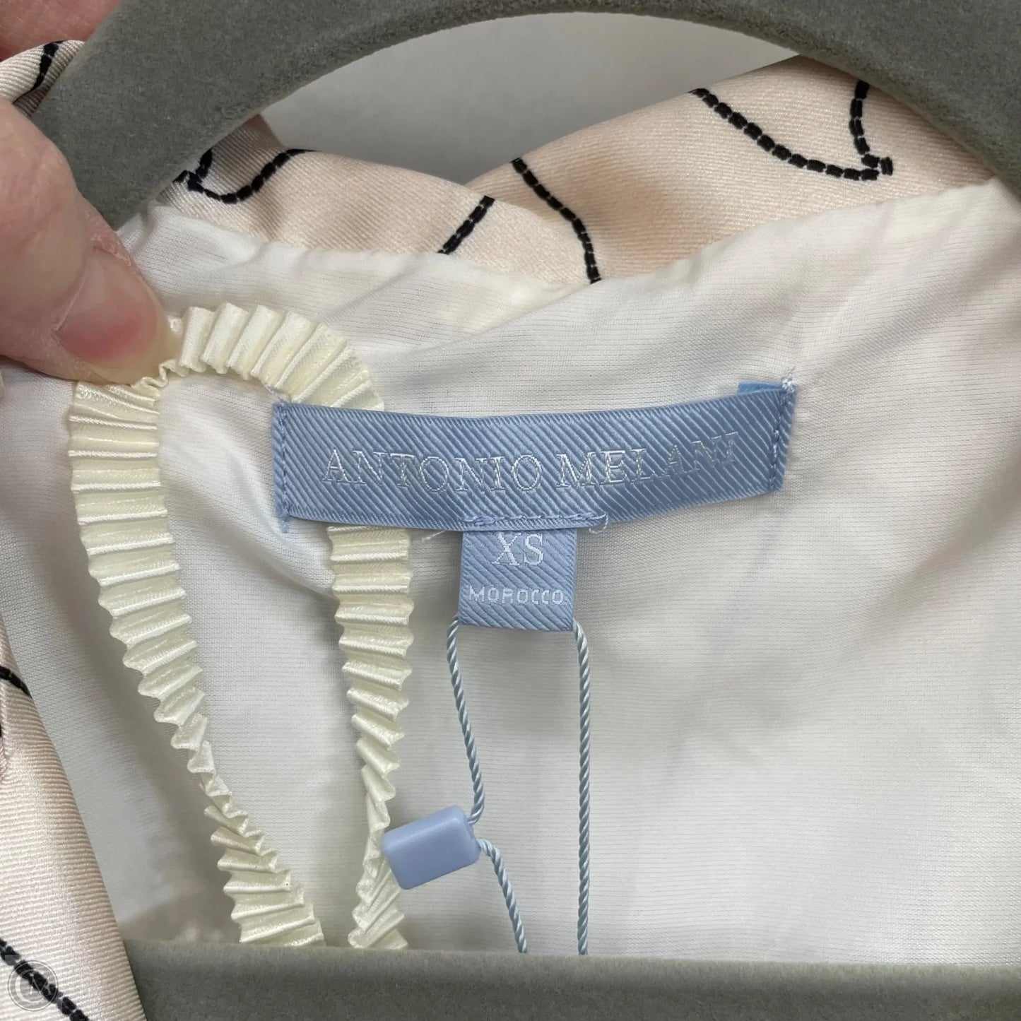 Blouse Long Sleeve By Antonio Melani In Black & Cream, Size: Xs