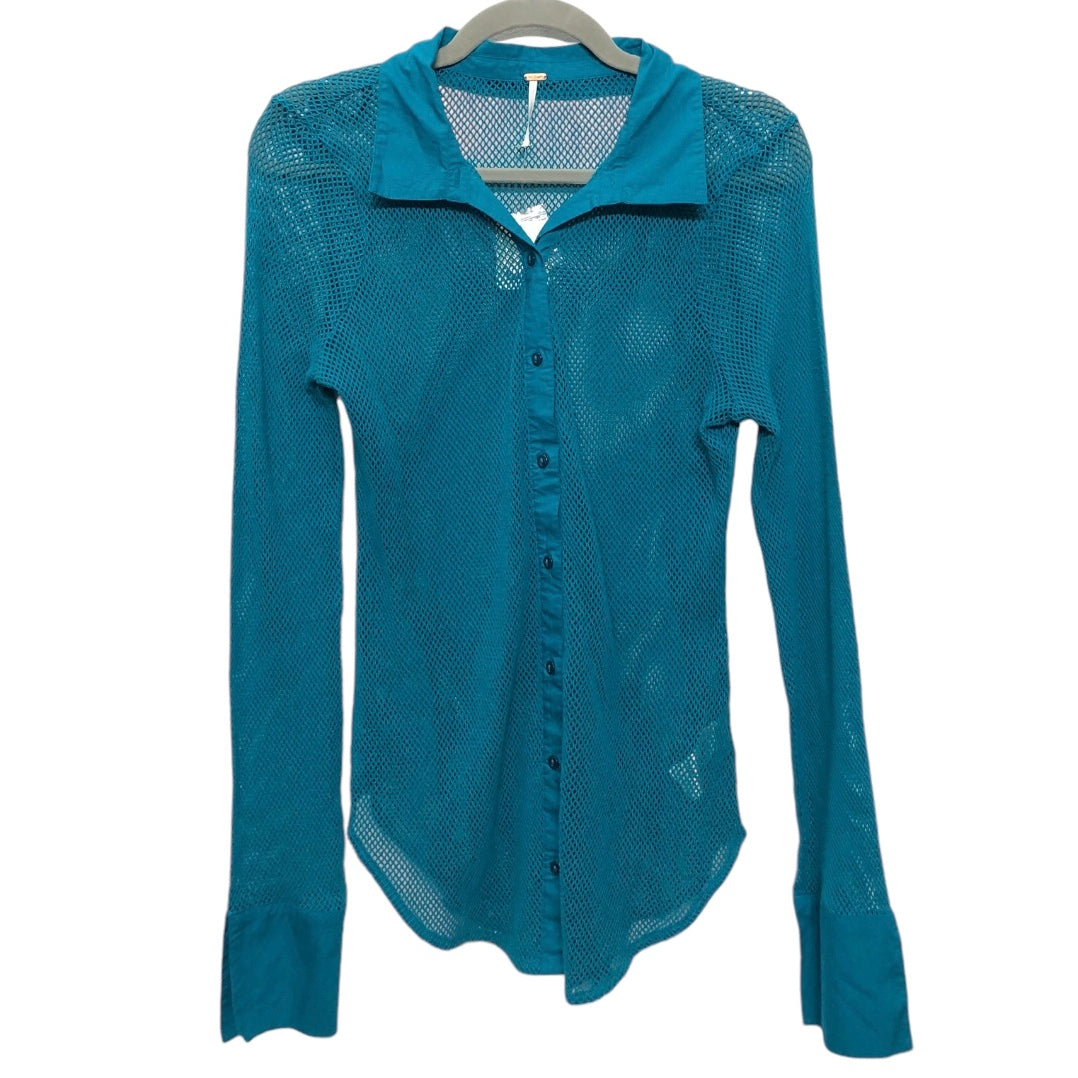 Top Long Sleeve By Free People In Blue, Size: L