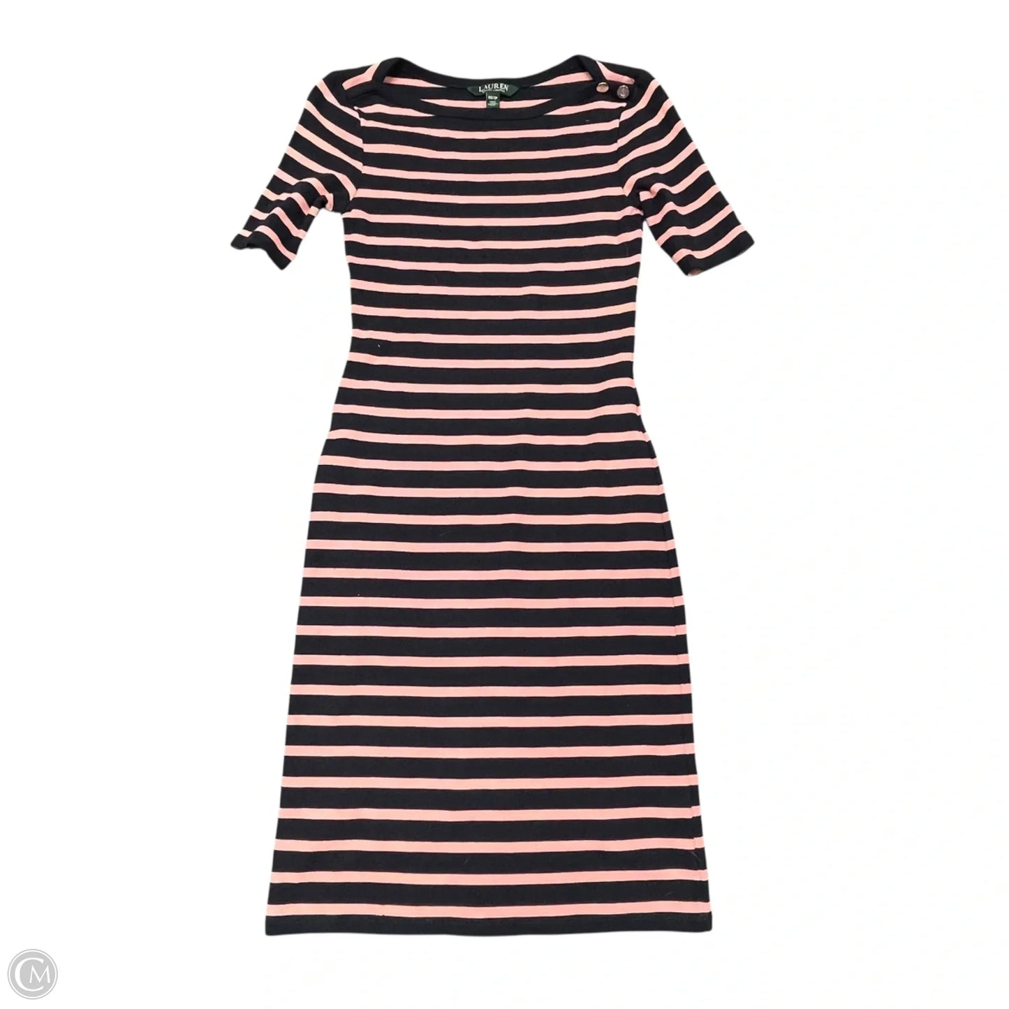 Dress Casual Midi By Lauren By Ralph Lauren In Blue & Pink, Size: Xs