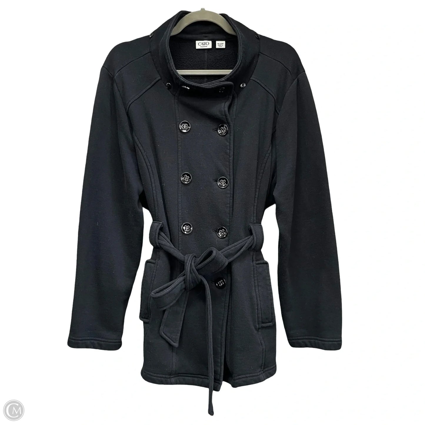 Coat Peacoat By Cato In Black, Size: 18