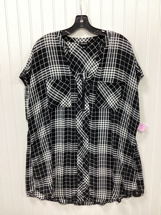 Top Sleeveless By Torrid In Black & White, Size:2X