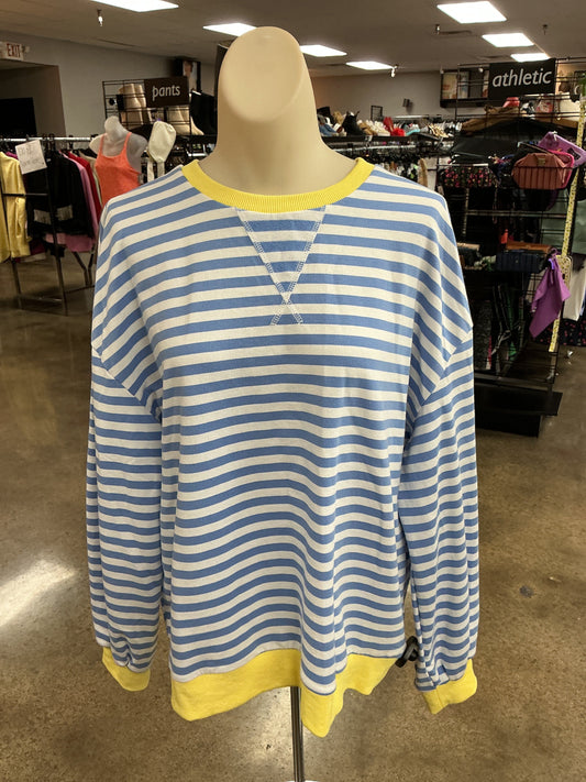 Top Ls By Clothes Mentor In Blue & Yellow, Size:S