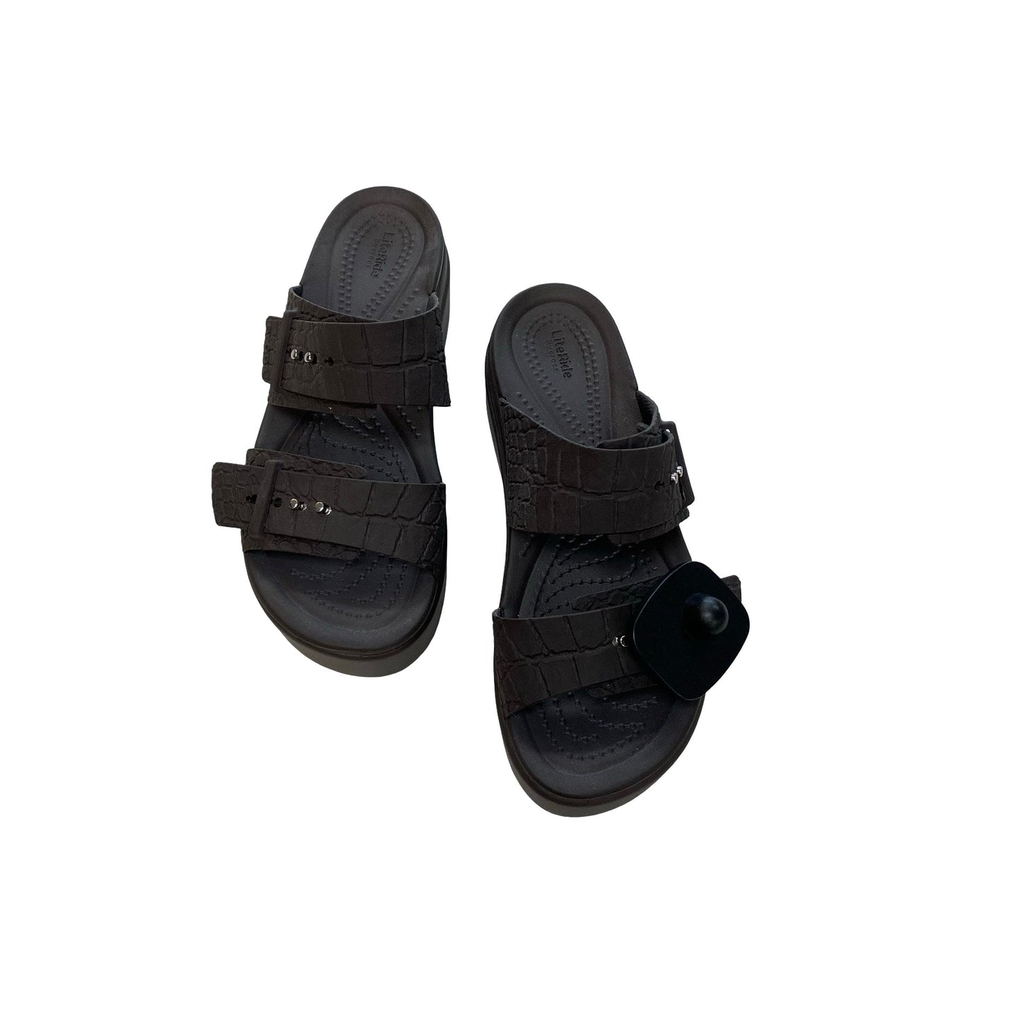 Sandals Heels Block By Crocs In Brown, Size:6