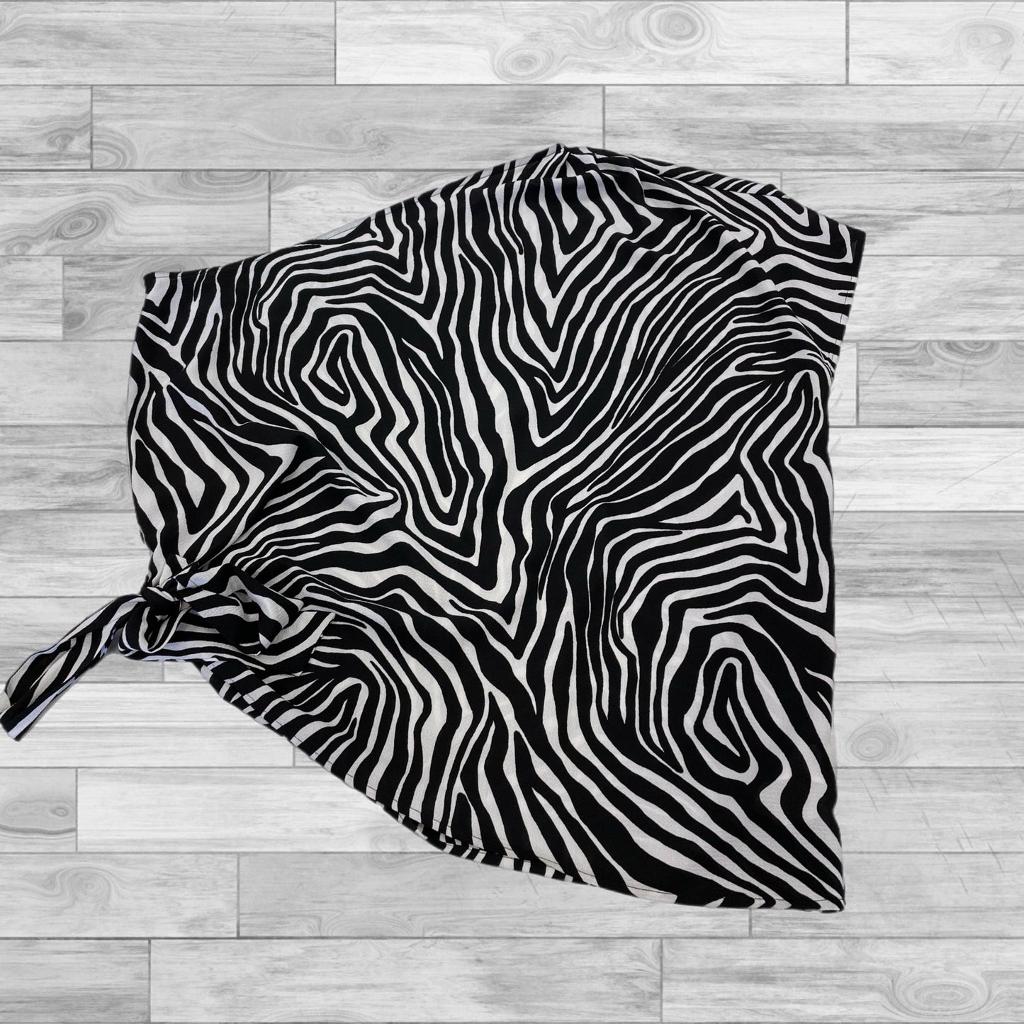Zebra Print Top Short Sleeve Michael By Michael Kors, Size L