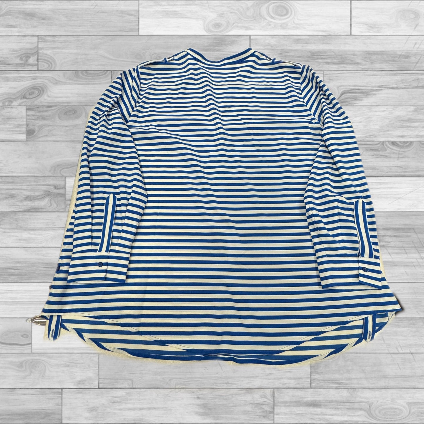 Top Long Sleeve By Calvin Klein In Striped Pattern, Size: 2x