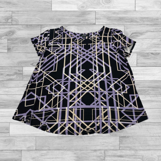 Top Short Sleeve By Alfani In Black & Purple, Size: Sp