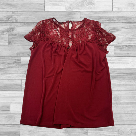 Top Short Sleeve By Express In Red, Size: Xs