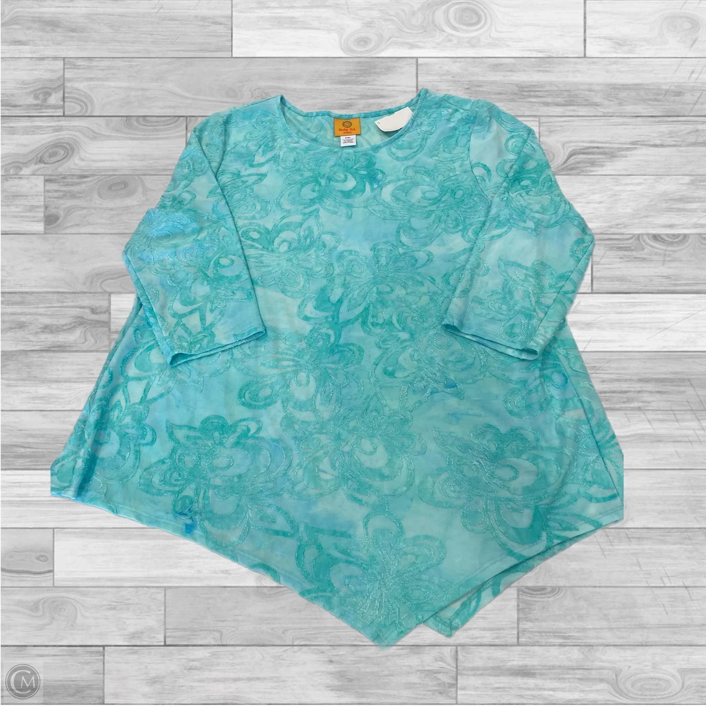 Top Long Sleeve By Ruby Rd In Teal, Size: Xlp