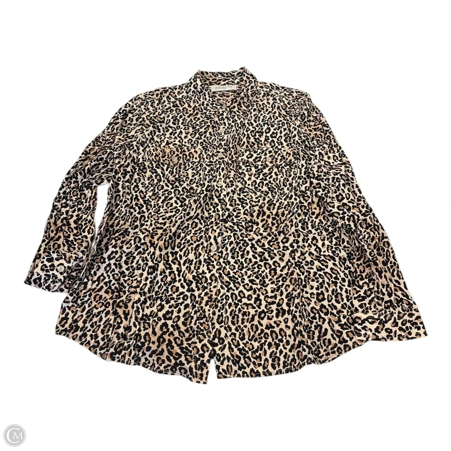 Top Long Sleeve By Jones New York In Animal Print, Size: Xl