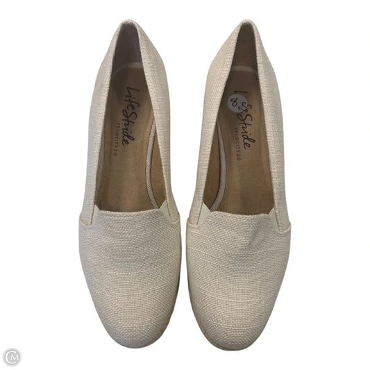 Shoes Heels Wedge By Life Stride In White, Size: 8.5
