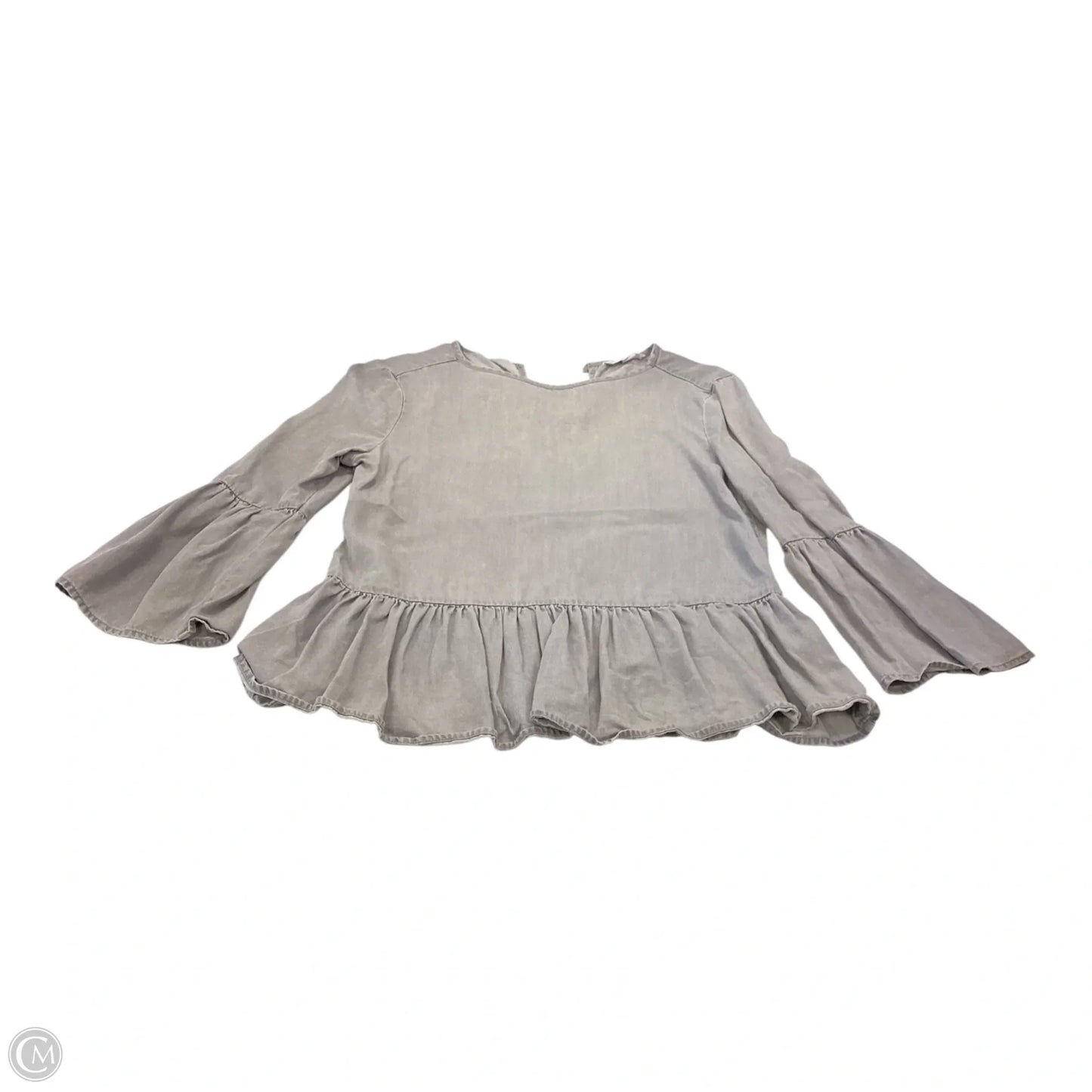 Top Long Sleeve By Beachlunchlounge In Grey, Size: Xs