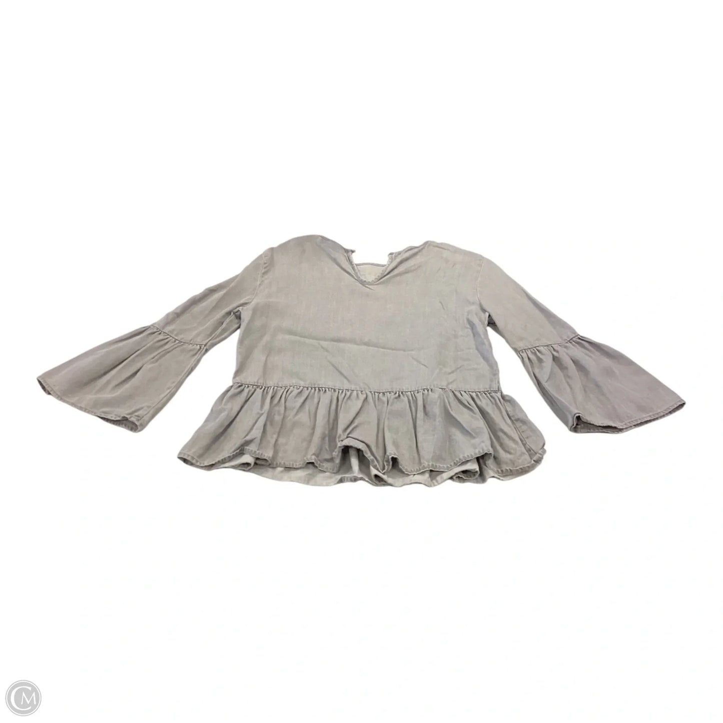 Top Long Sleeve By Beachlunchlounge In Grey, Size: Xs