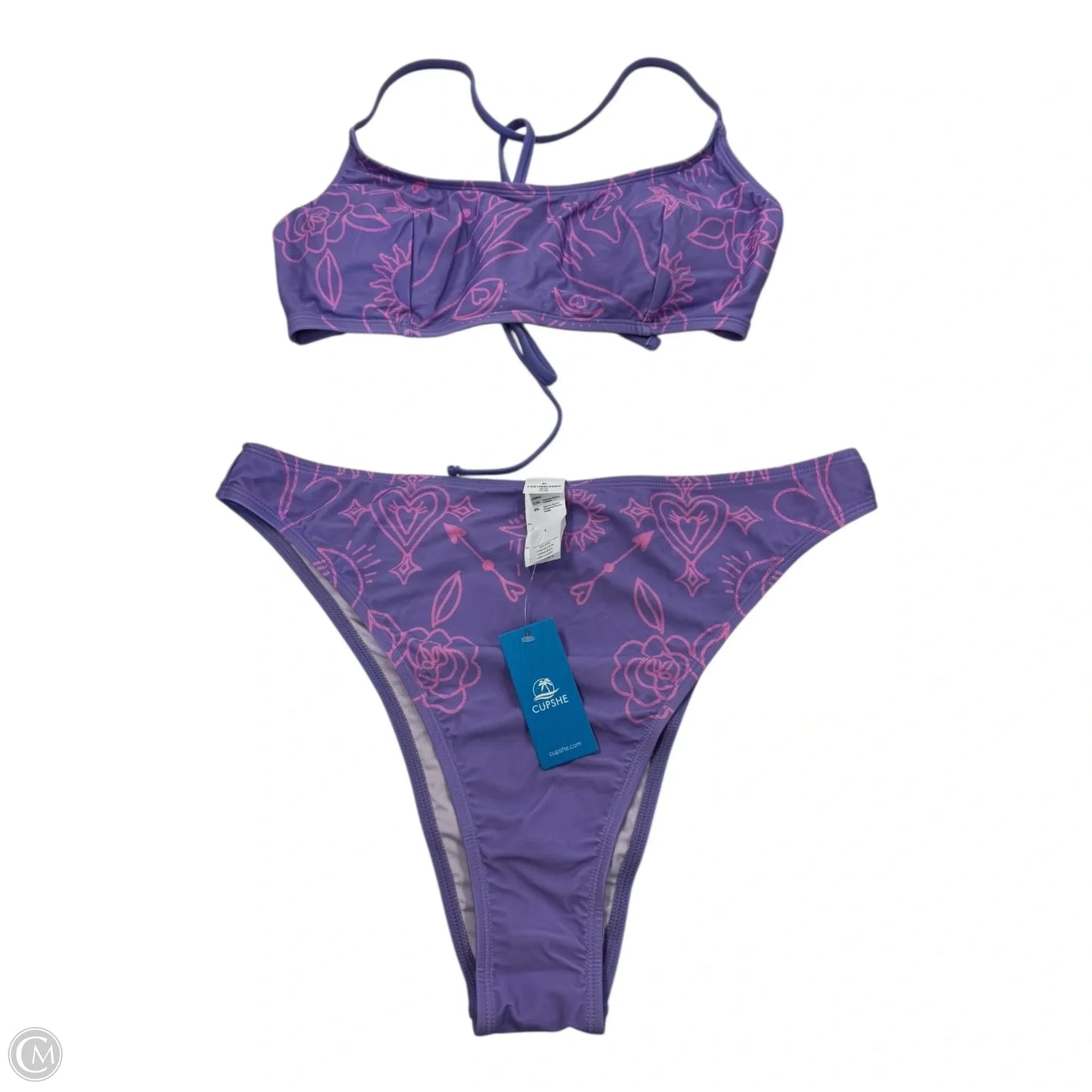 Swimsuit 2pc By Cupshe In Pink & Purple, Size: Xl