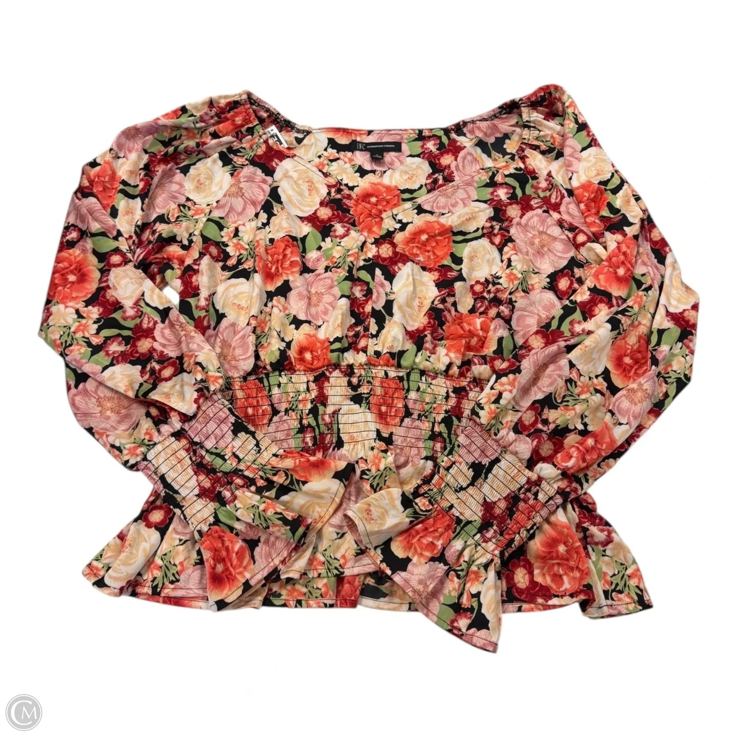 Top Long Sleeve By Inc In Floral Print, Size: L