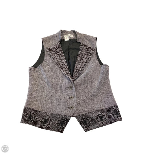 Top Sleeveless By Coldwater Creek In Black & Grey, Size: S
