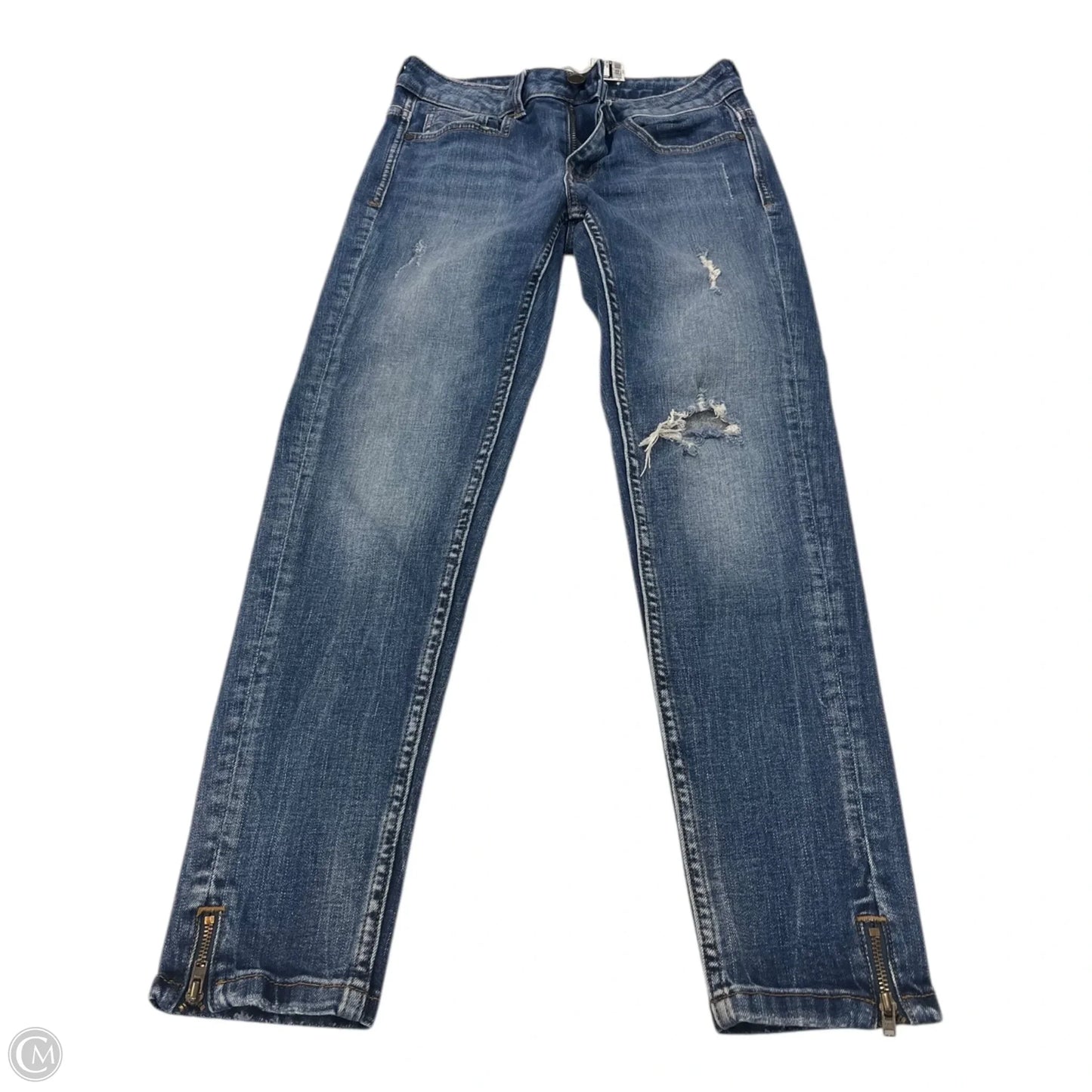 Jeans Skinny By Zara In Blue Denim, Size: 4