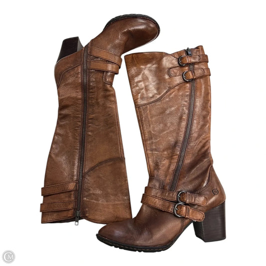 Boots Knee Heels By Born In Brown, Size: 9.5