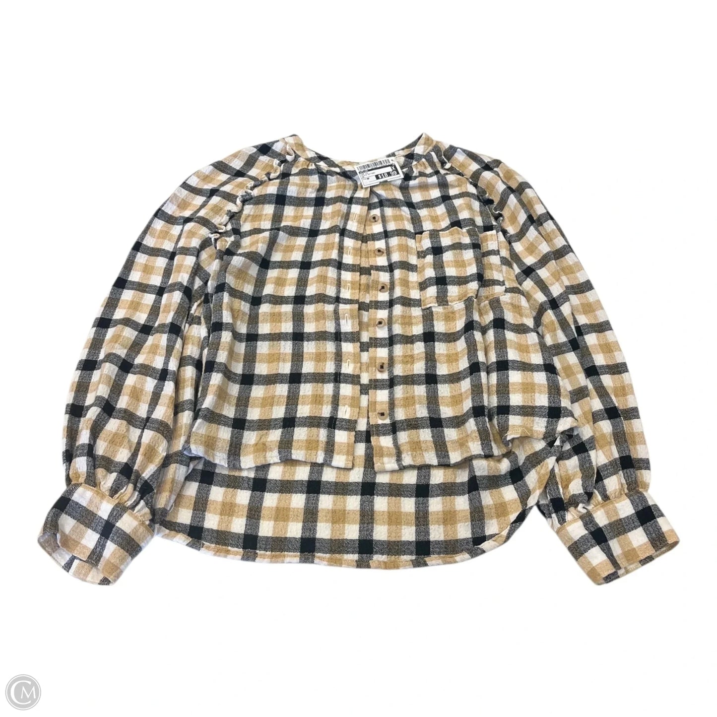 Top Long Sleeve By Pilcro In Plaid Pattern, Size: Mp