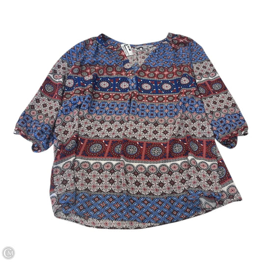 Top Long Sleeve By Valerie Stevens In Multi-colored, Size: 1x