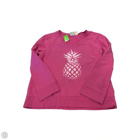 Top Long Sleeve By Caribbean Joe In Pink, Size: L