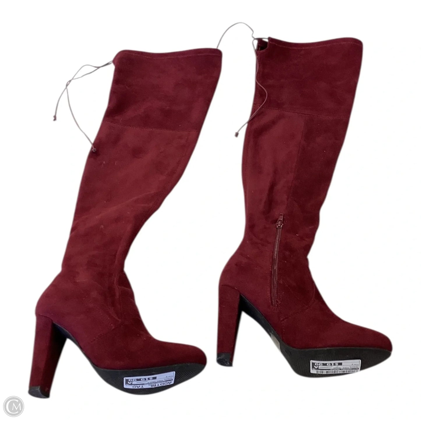 Boots Knee Heels By Clothes Mentor In Purple, Size: 7