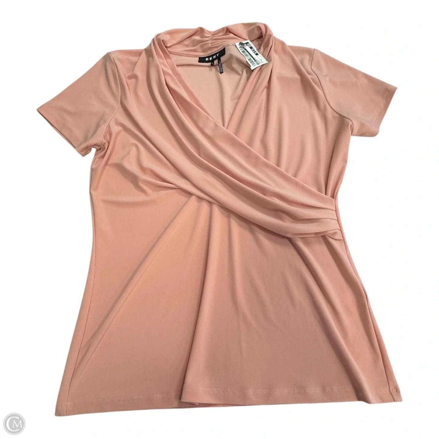 Blouse Short Sleeve By Dkny In Pink, Size: M