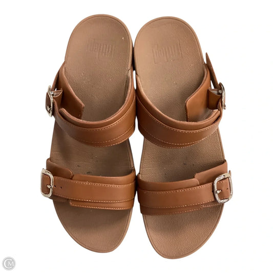 Sandals Heels Wedge By Fitflop In Brown, Size: 10
