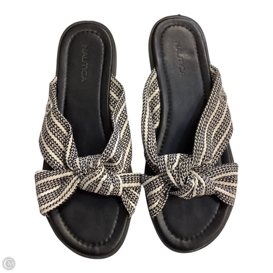 Sandals Flats By Nautica In Black & White, Size: 8