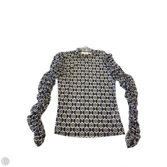 Top Long Sleeve By Maeve In Black & White, Size: M