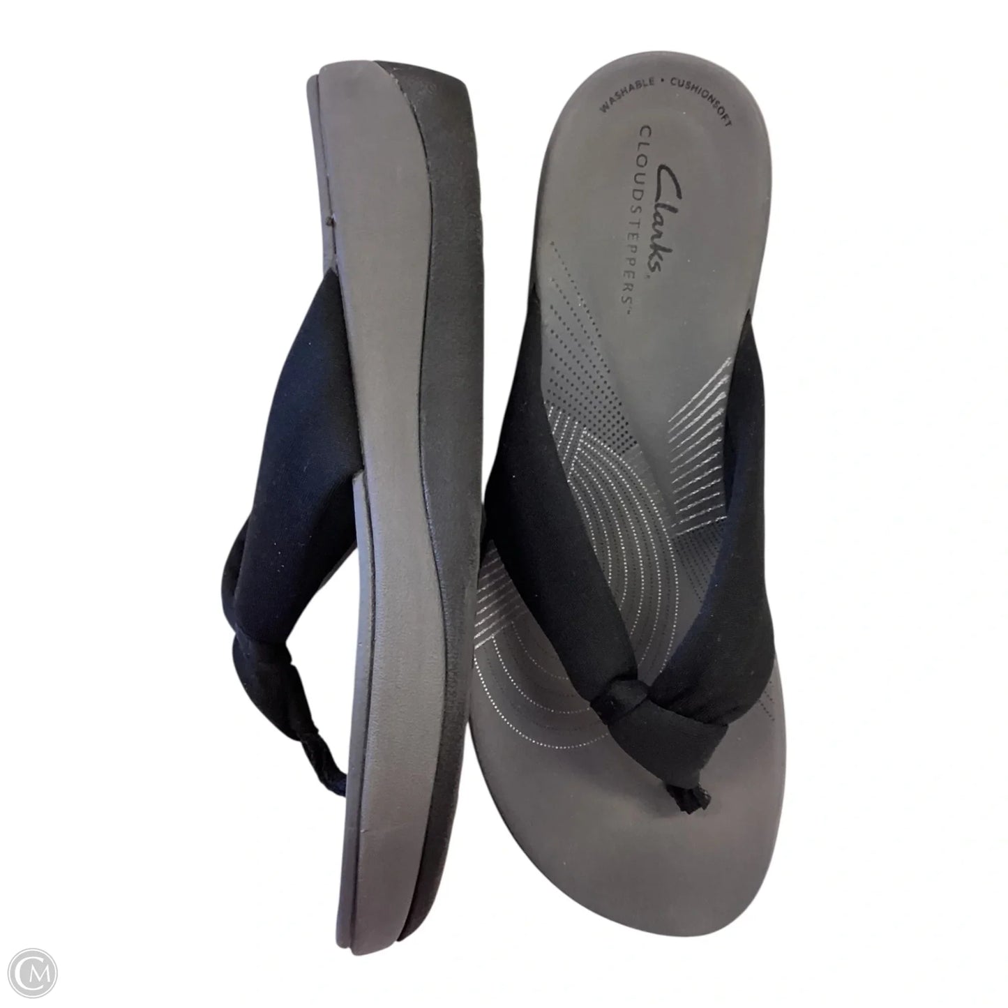 Sandals Heels Wedge By Clarks In Black, Size: 8