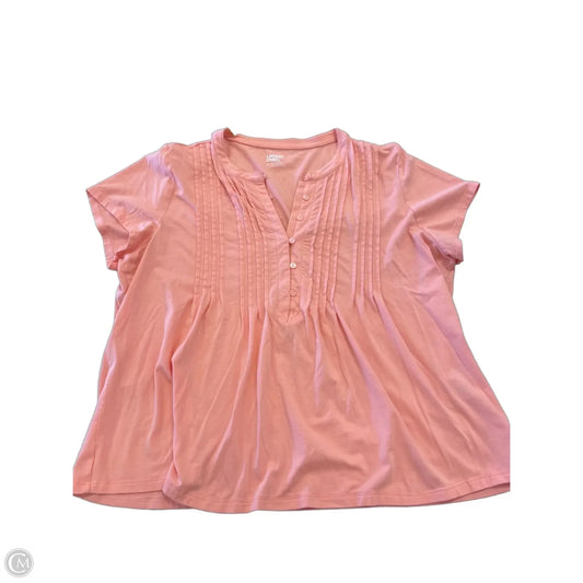 Top Short Sleeve By Lands End In Pink, Size: Xl