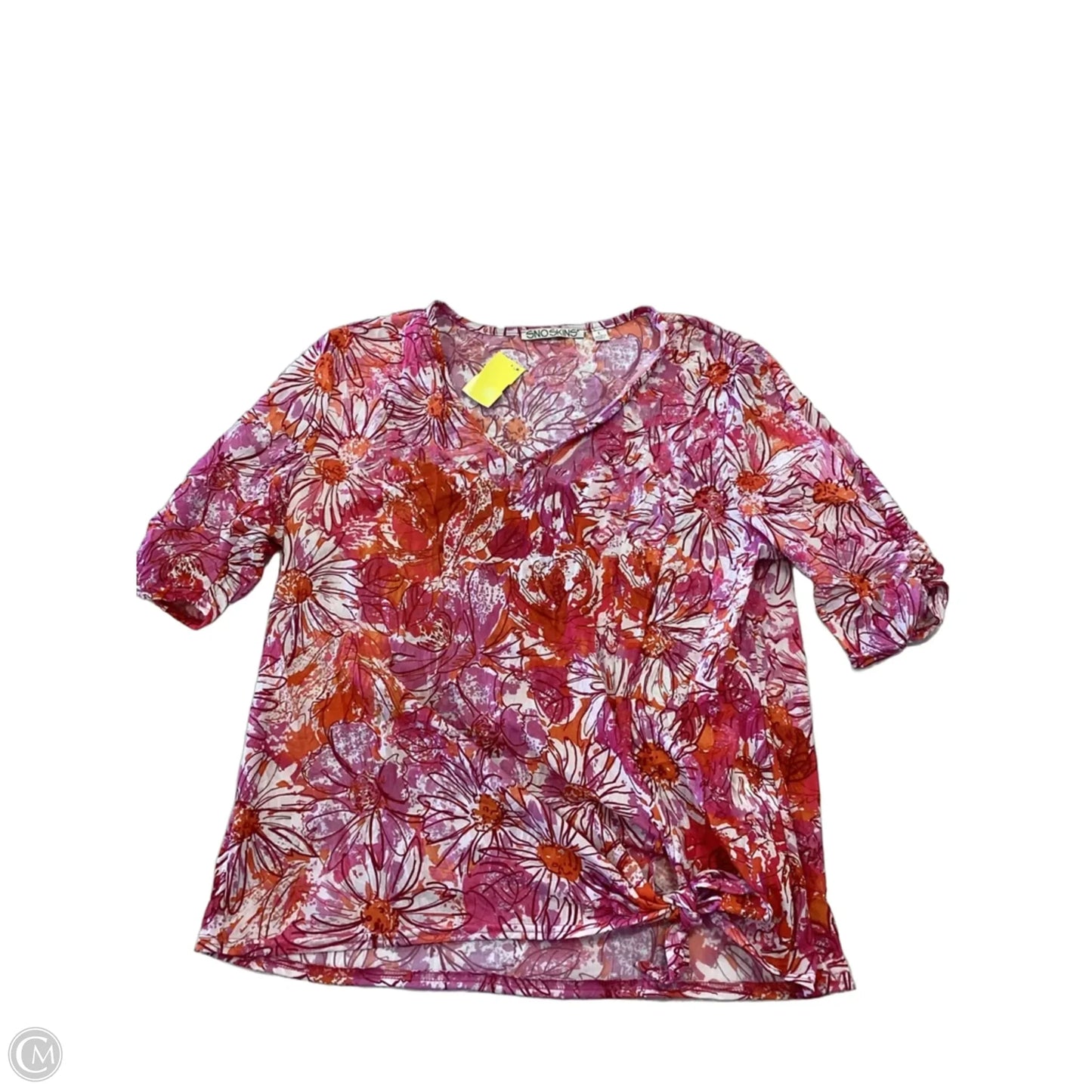 Top Short Sleeve By Clothes Mentor In Orange & Pink, Size: L
