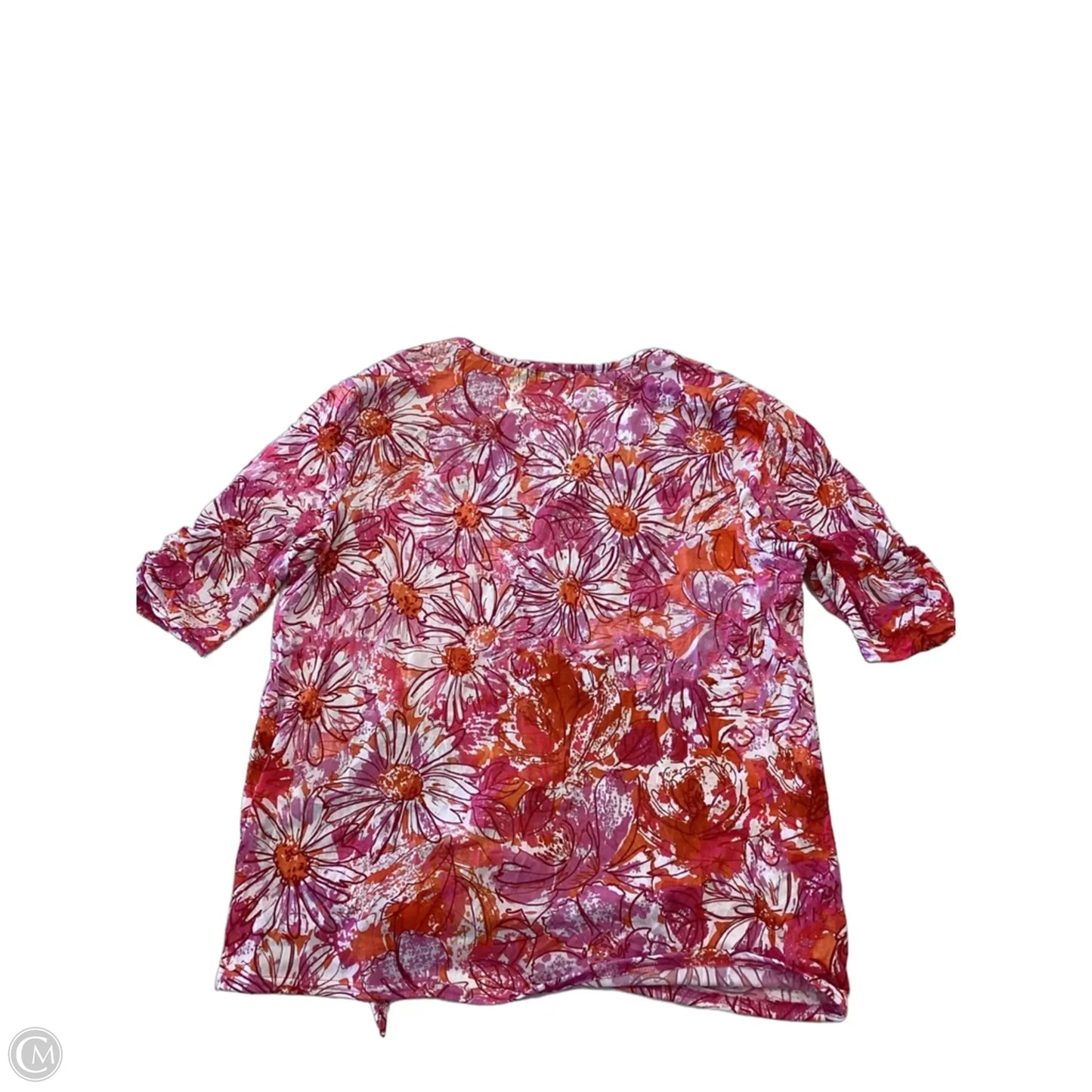 Top Short Sleeve By Clothes Mentor In Orange & Pink, Size: L